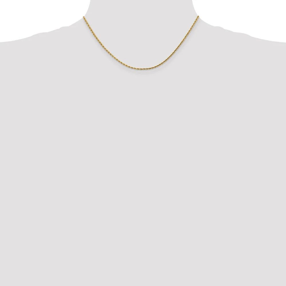 14kt Yellow Gold Diamond Cut Rope Chain with Lobster Clasp, 16 inch M119