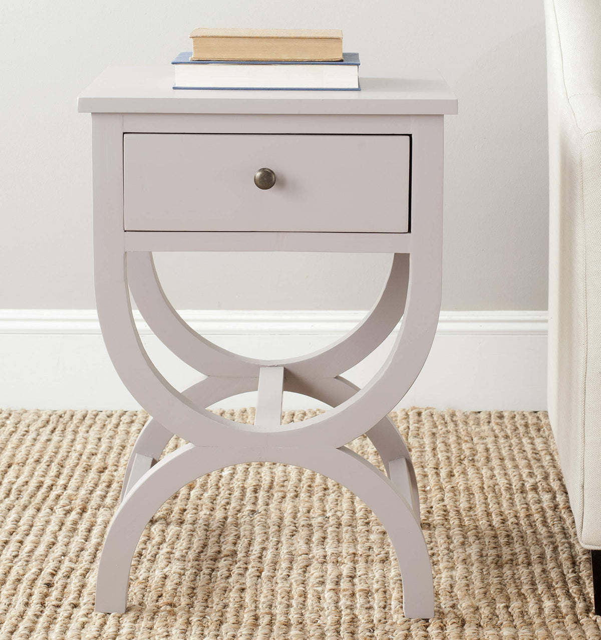 Quartz Grey Accent Table with Storage Drawer J883760