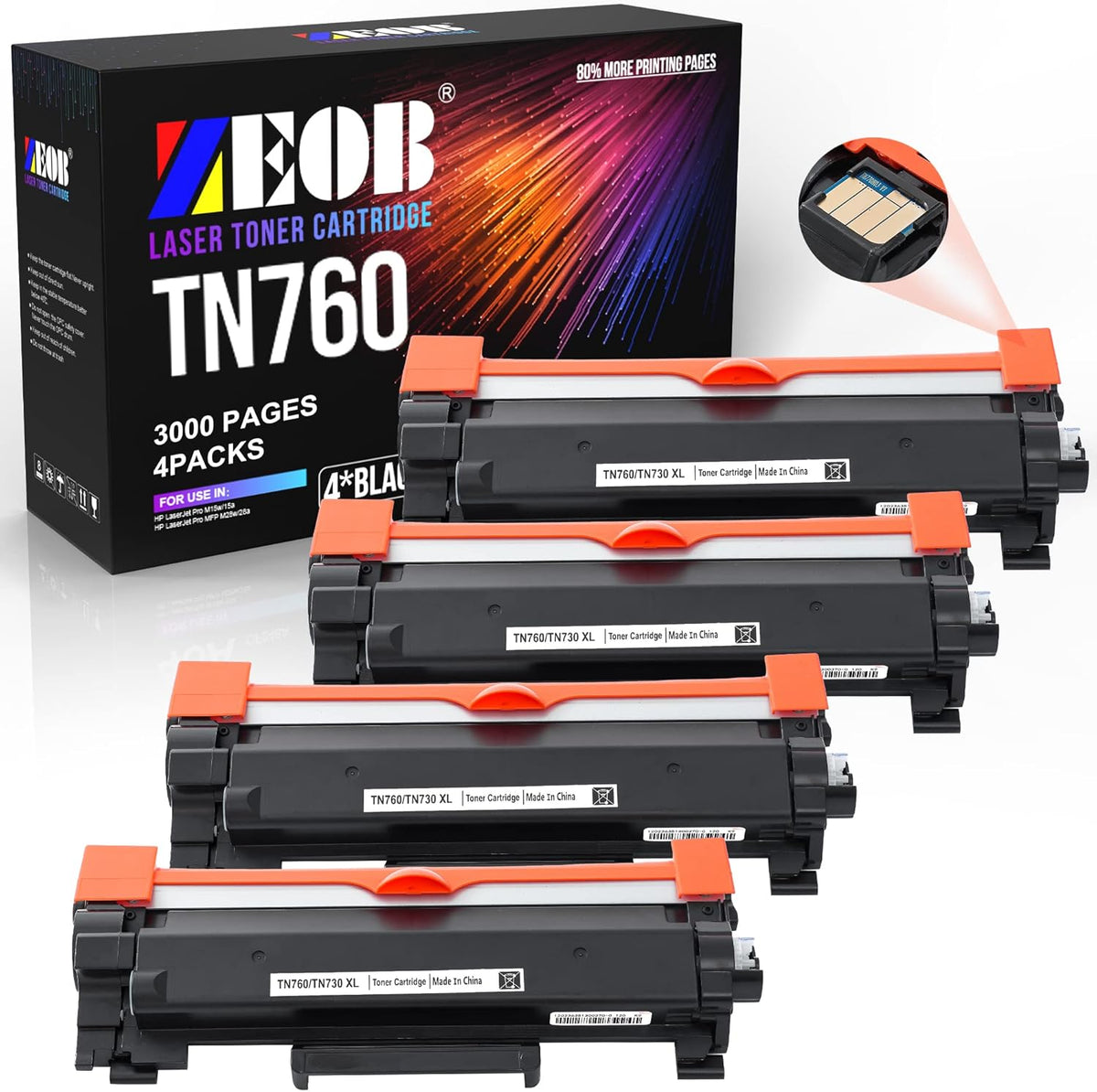 Black High Yield Toner Cartridge 4 Pack X193