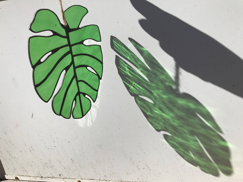 Stained Glass Monstera Leaf F795