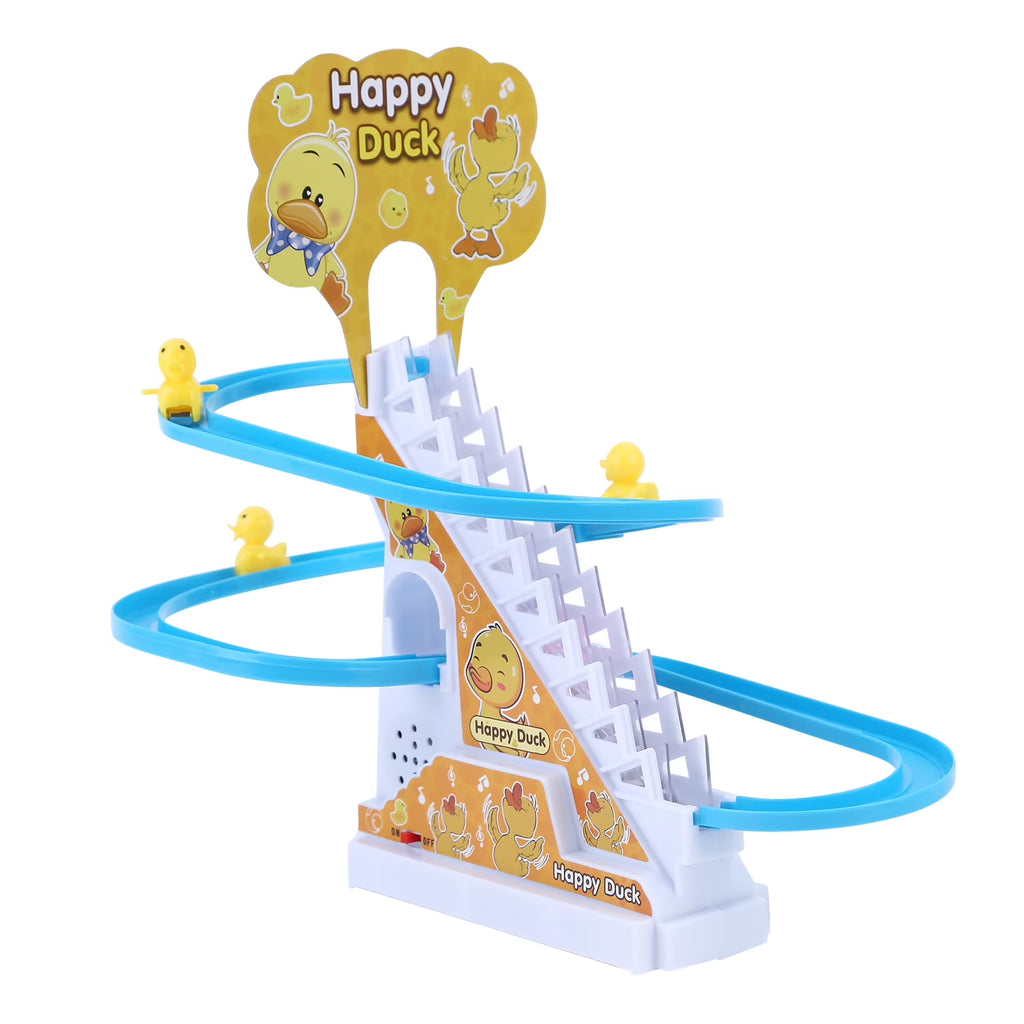 Electric Duck Roller Coaster Toy Climbing Stairs Slide Set Q240452