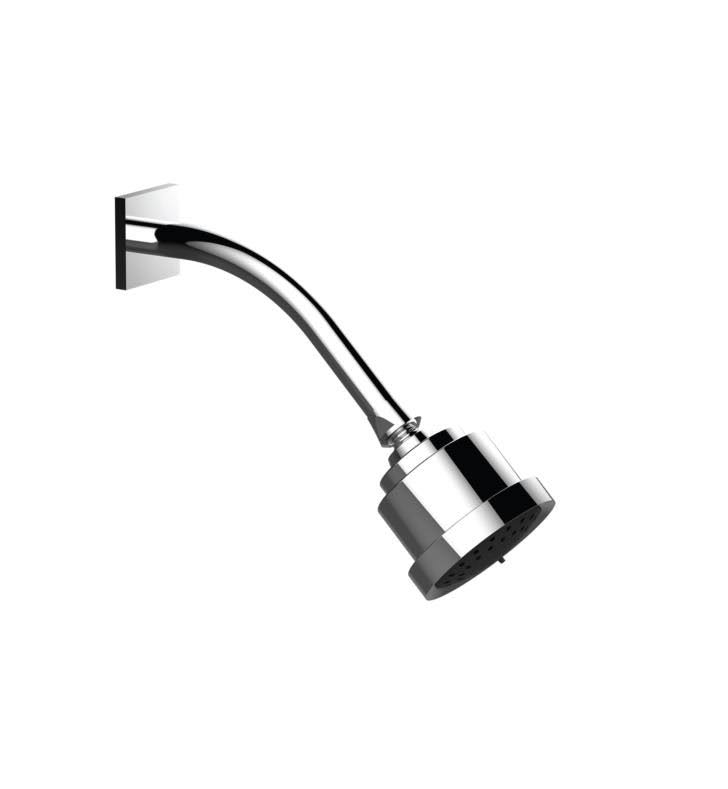 Matte Orobrass Cylindrical Shower Head with Arm and Square Flange C931678