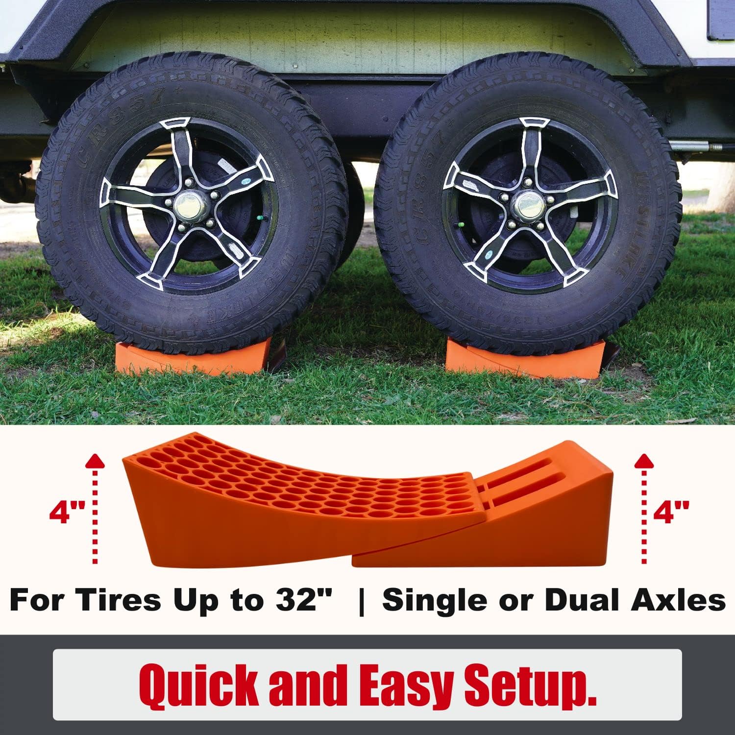 2 Pack Camper Leveler with Non-Slip Mats and Carrying Bag H1174