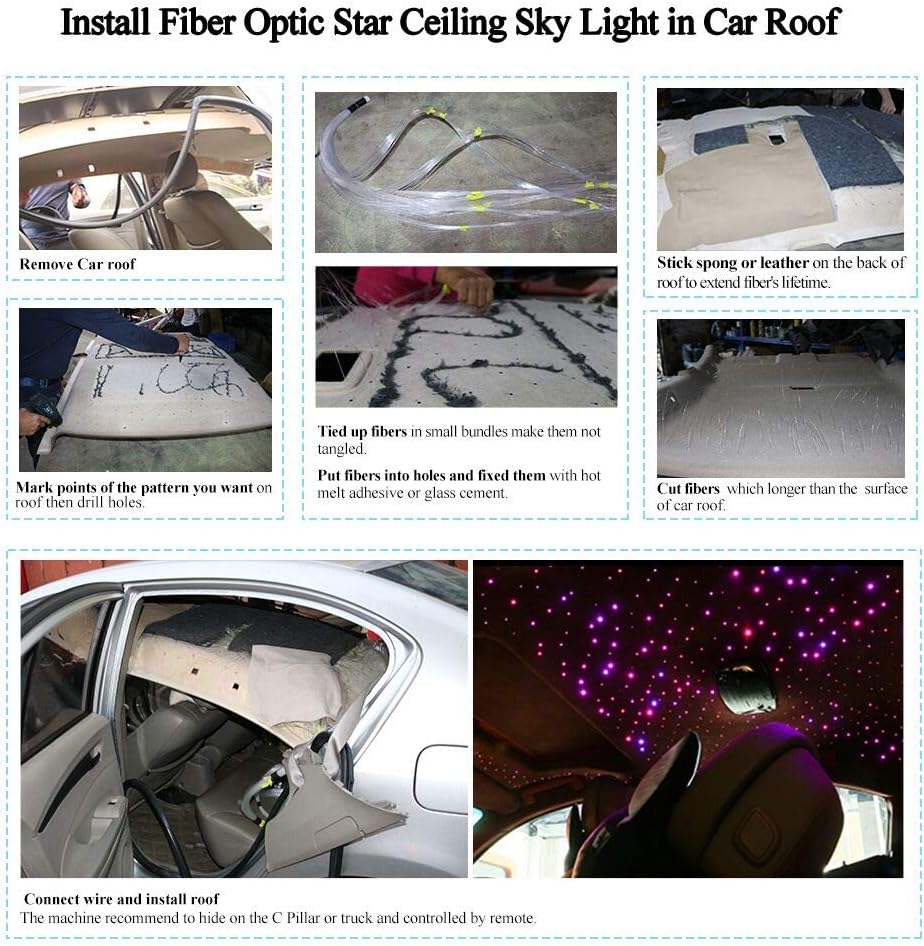 16W Fibre Optic Star Ceiling Light Kit with 550pcs 0.75mm Fiber Cable S293794