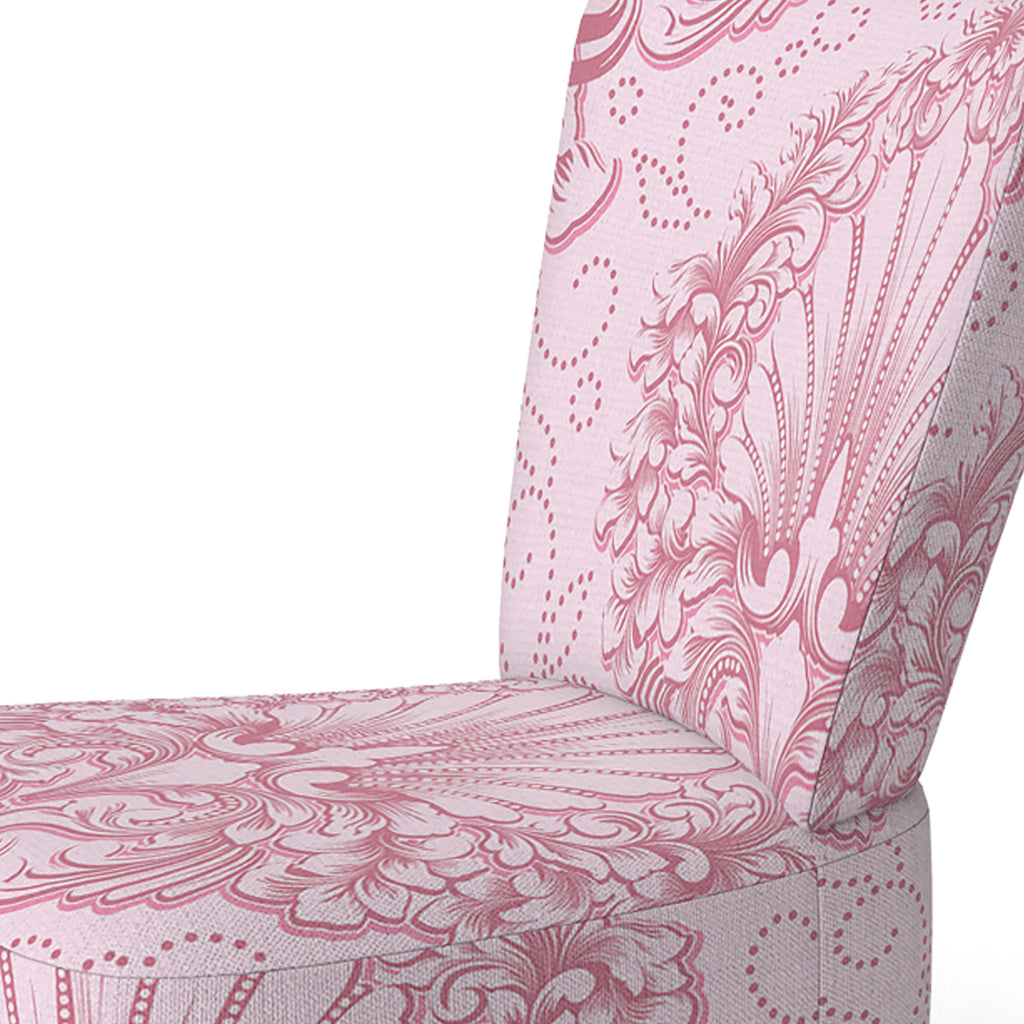 Pink Damask Upholstered Accent Chair and Arm Chair M86626