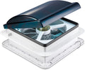 14” RV Roof Vent Fan with Light, Manual, White & Gray U1578