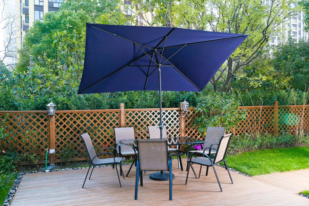 Navy Blue Outdoor Patio Umbrella with Stand H87983