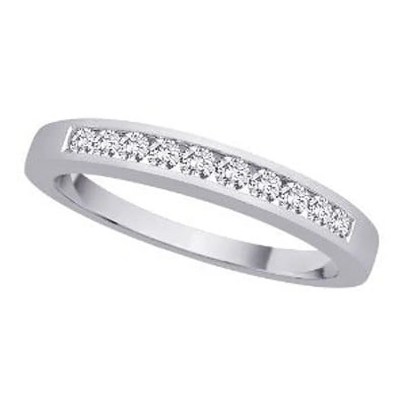 10k White Gold Diamond Wedding Band Ring H4359