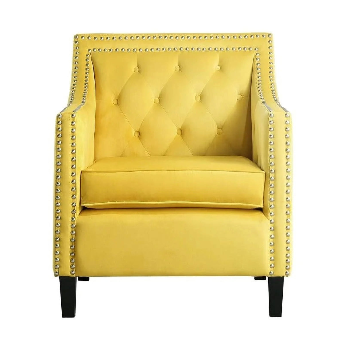 Yellow Velvet Accent Chair C414