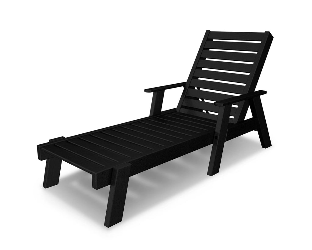 Black Chaise with Arms C11749