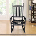 Black Wooden Porch Rocker Chair W5690