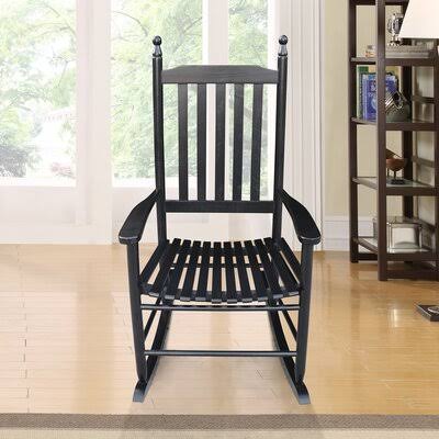 Black Wooden Porch Rocker Chair W5690