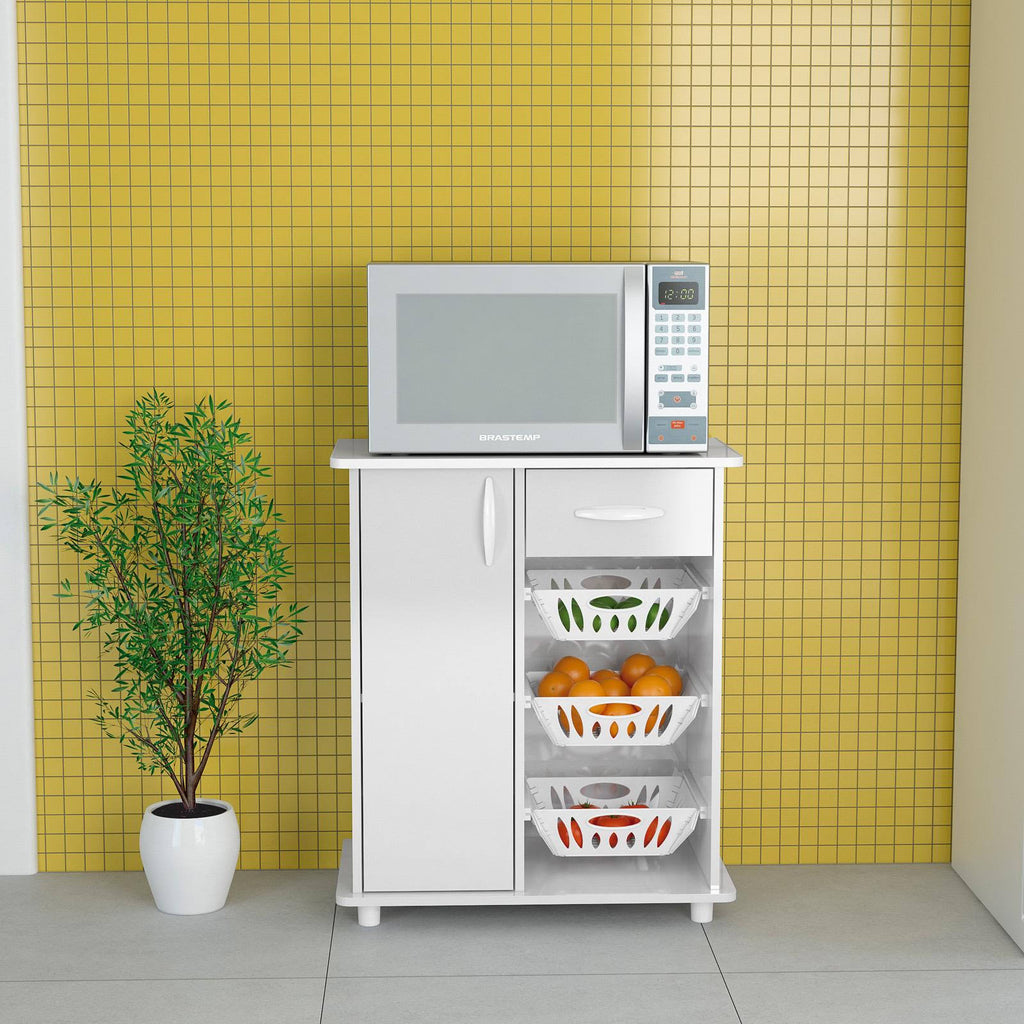 White Compact Kitchen Storage Cabinet B7799
