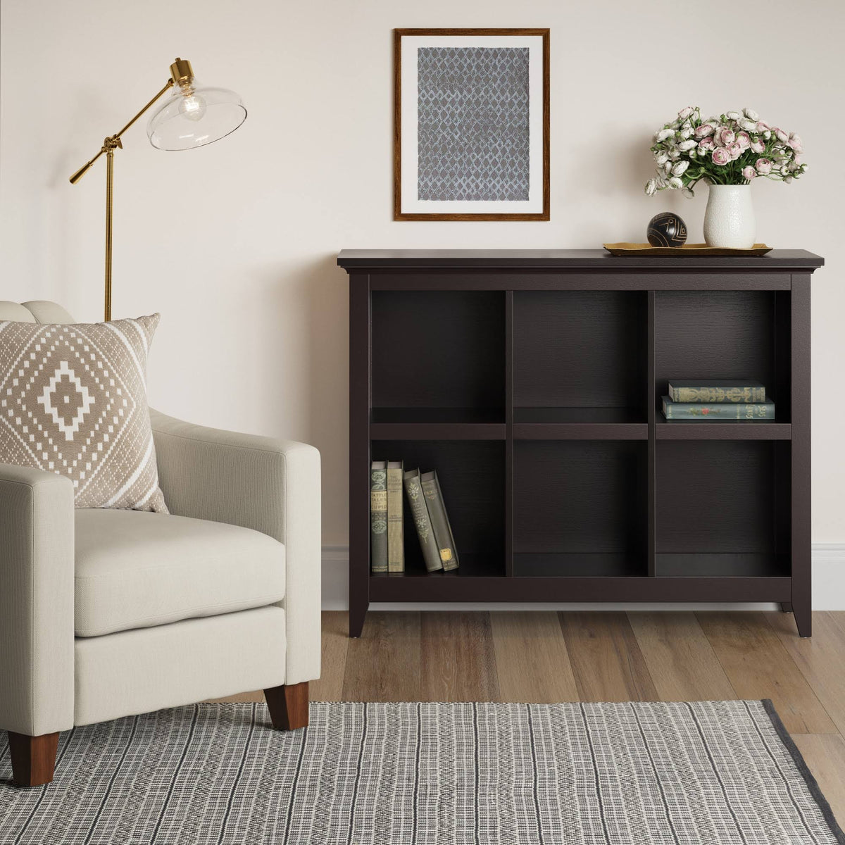 6 Bin Organizer Bookcase Espresso C55959