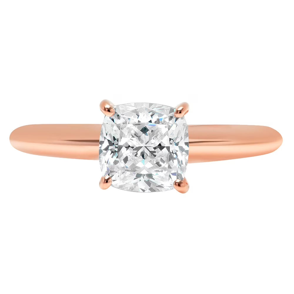 18K Rose Gold Solitaire Engagement Ring size 3.5 Z307