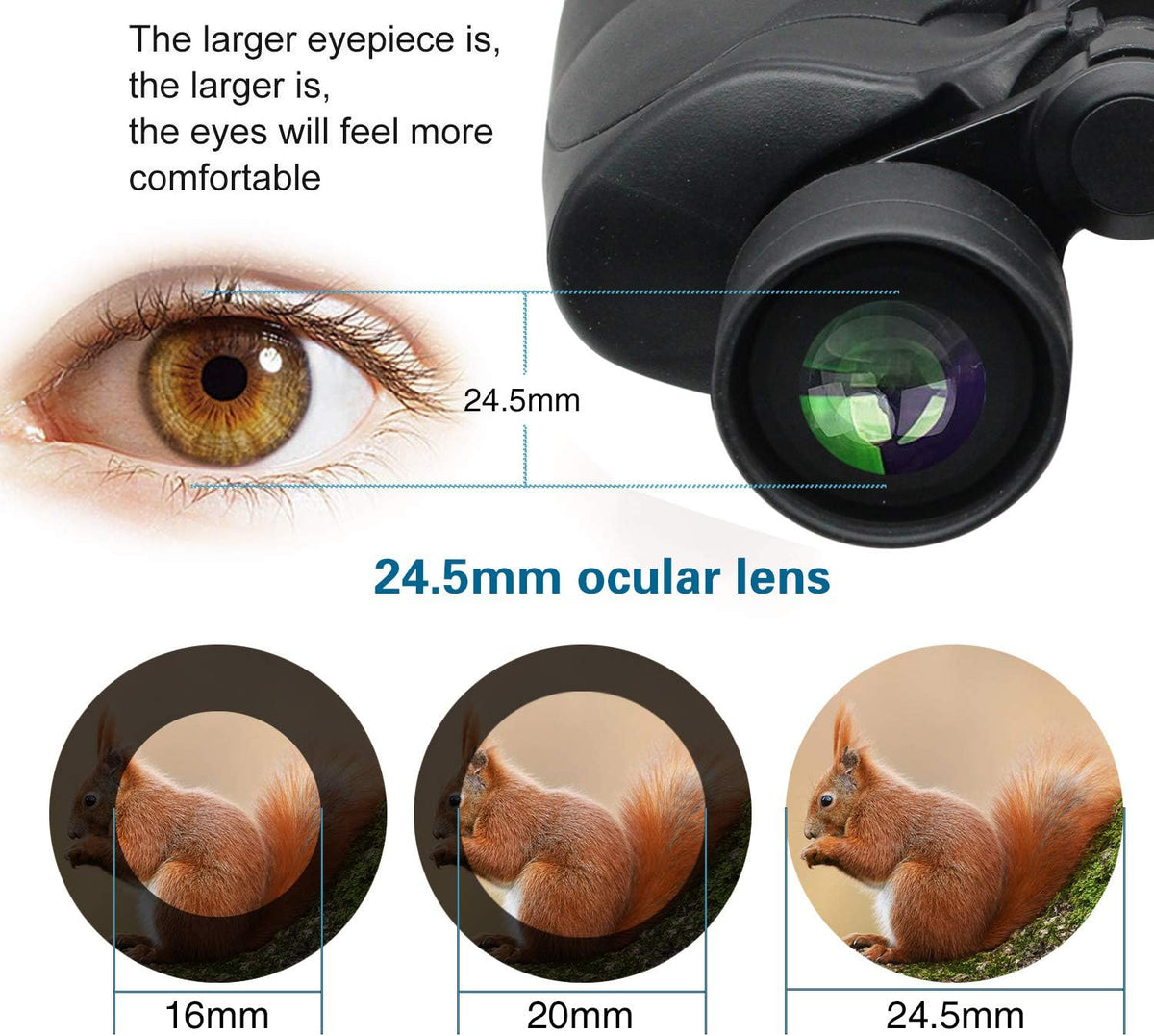 20x50 Compact HD Waterproof Binoculars with Strap Carrying Bag H44642