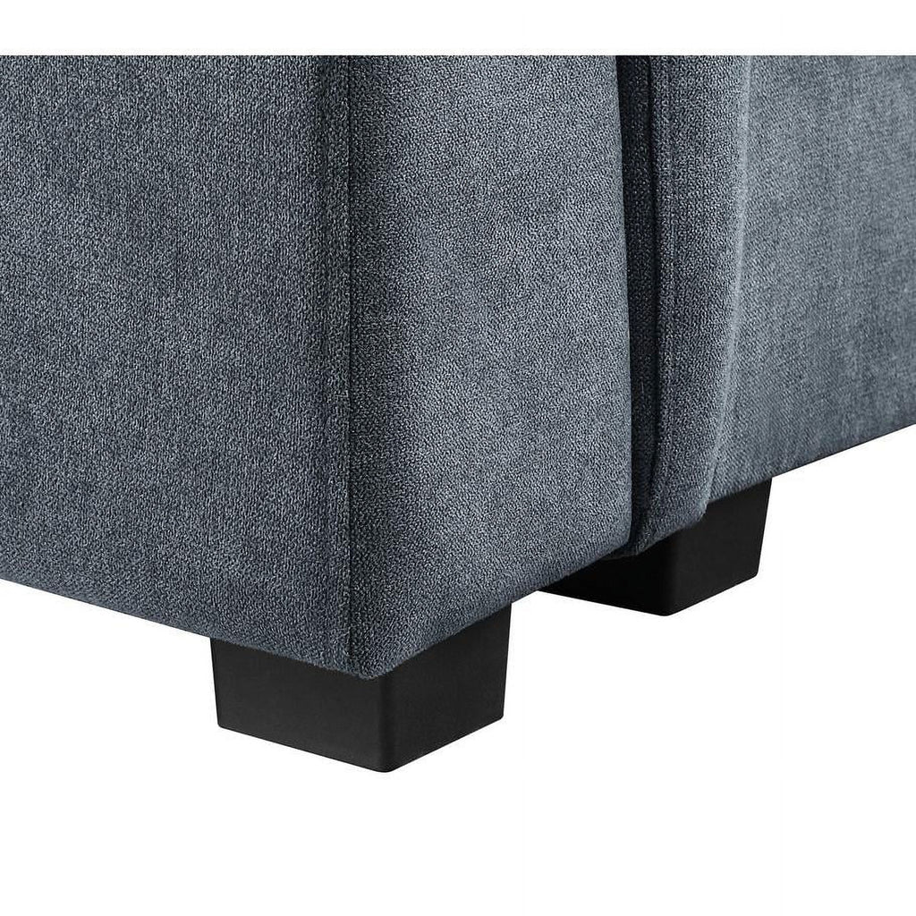Gray Woven Fabric 7-Seater Sectional Sofa with Ottomans I334