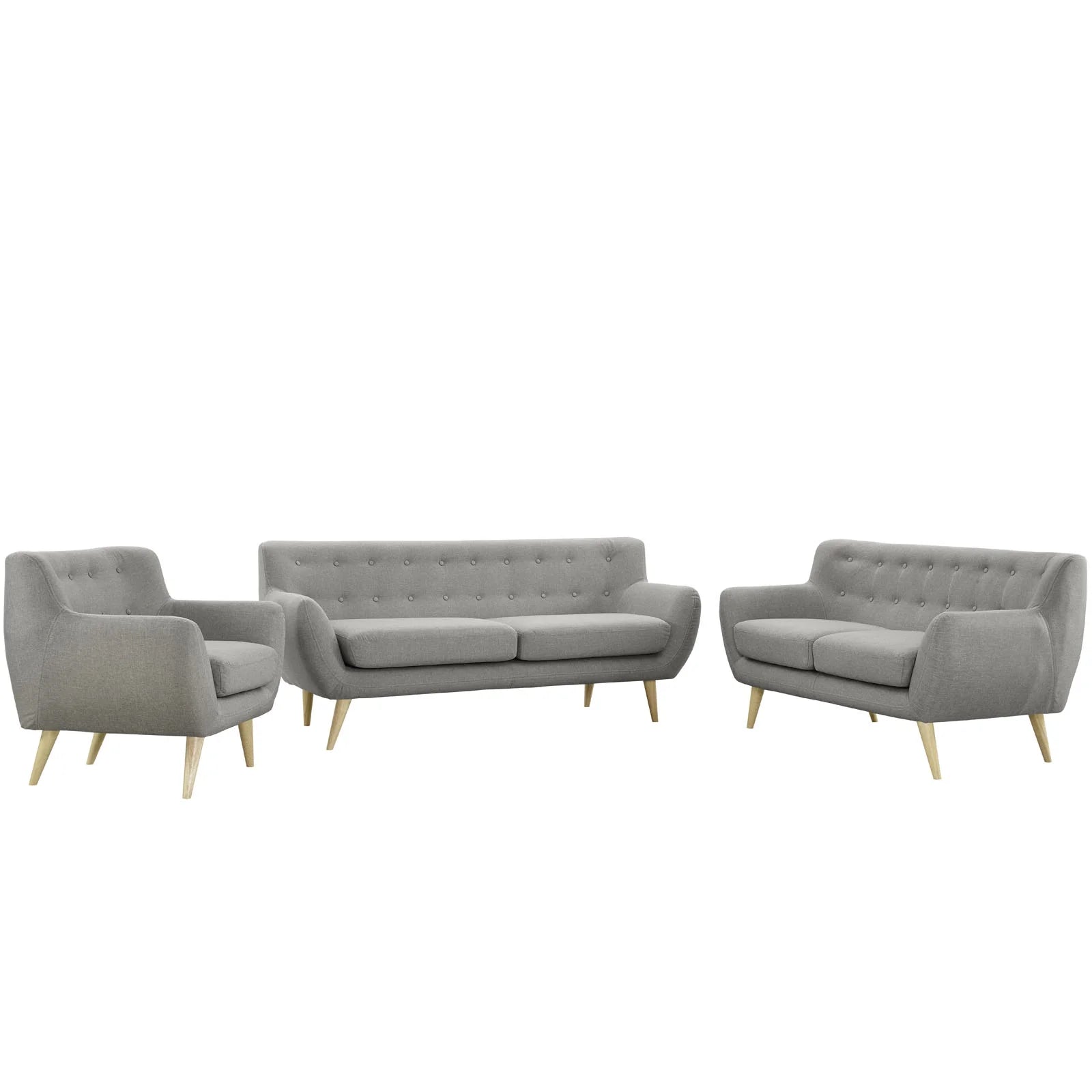 Grey Fabric Three PCS Living Room Set G147790