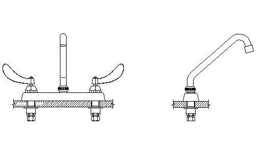 Two Handle Cast Deck-Mount Faucet K7621