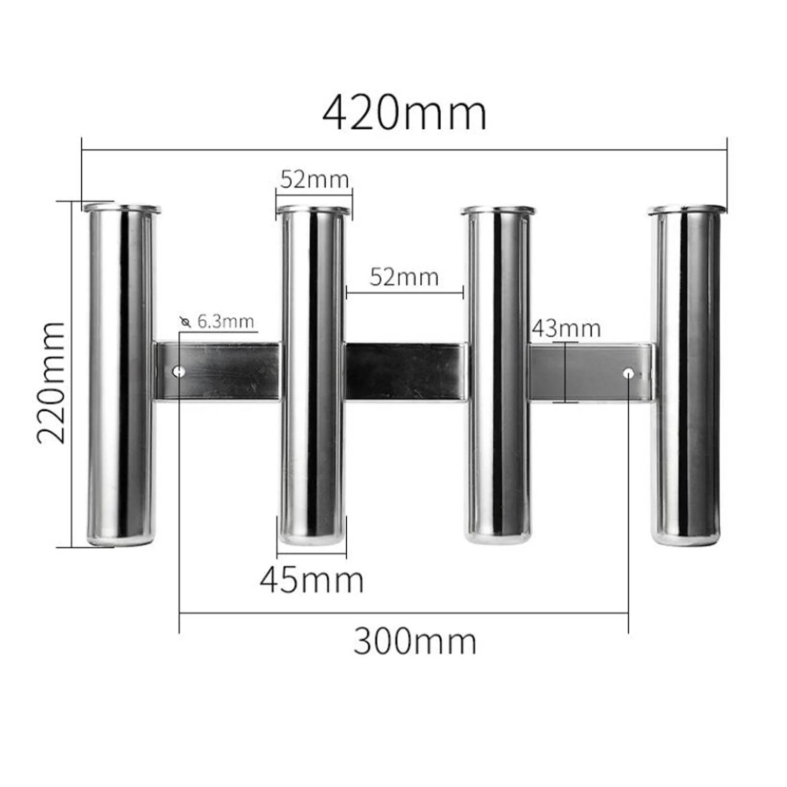 4 Tubes Boat Fishing Rod Holder V618
