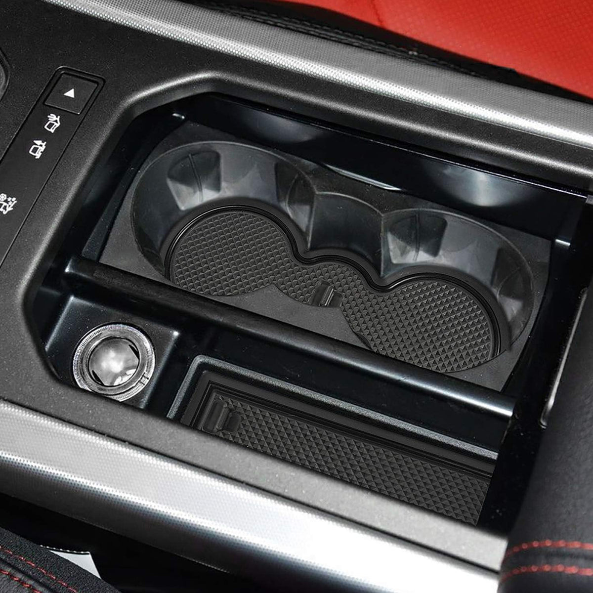 8pcs Anti-dust Mats for Range Rover Evoque Center Console, Cup Holder Inserts, Door Liners (Black) V72502