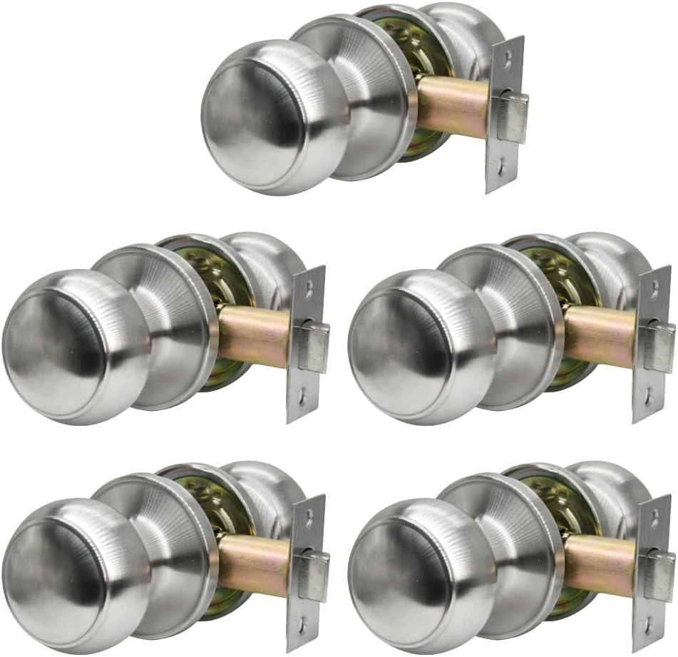 Satin Nickel 6 Pack Stainless Steel Passage Door Knob G2827