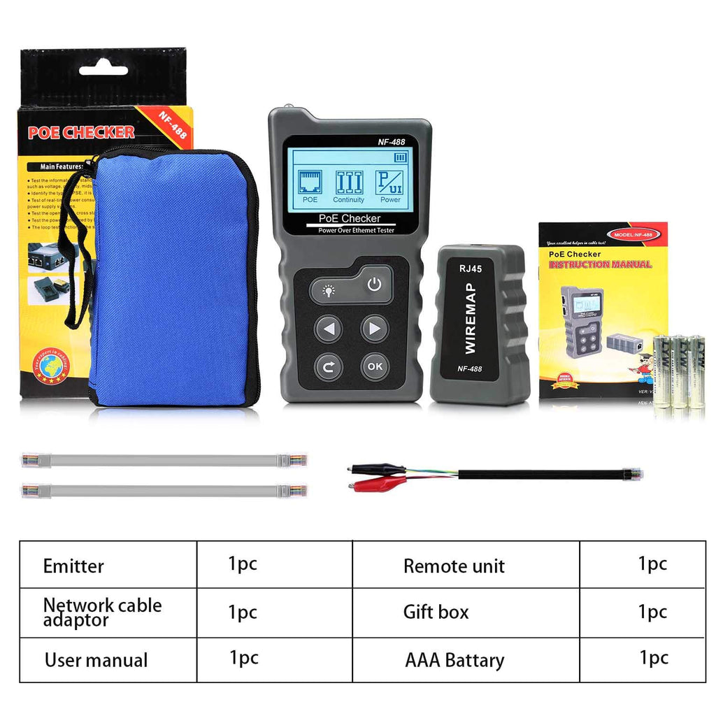 RJ45 Ethernet Tester with POE M5103