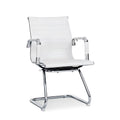 White PU Leather Mid Back Office Chair A54729