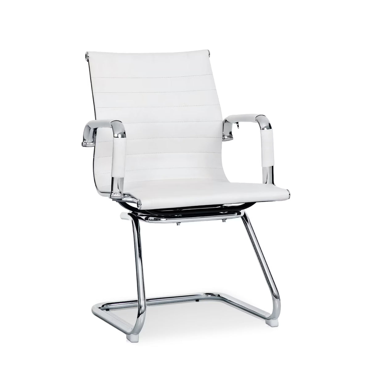 White PU Leather Mid Back Office Chair A54729