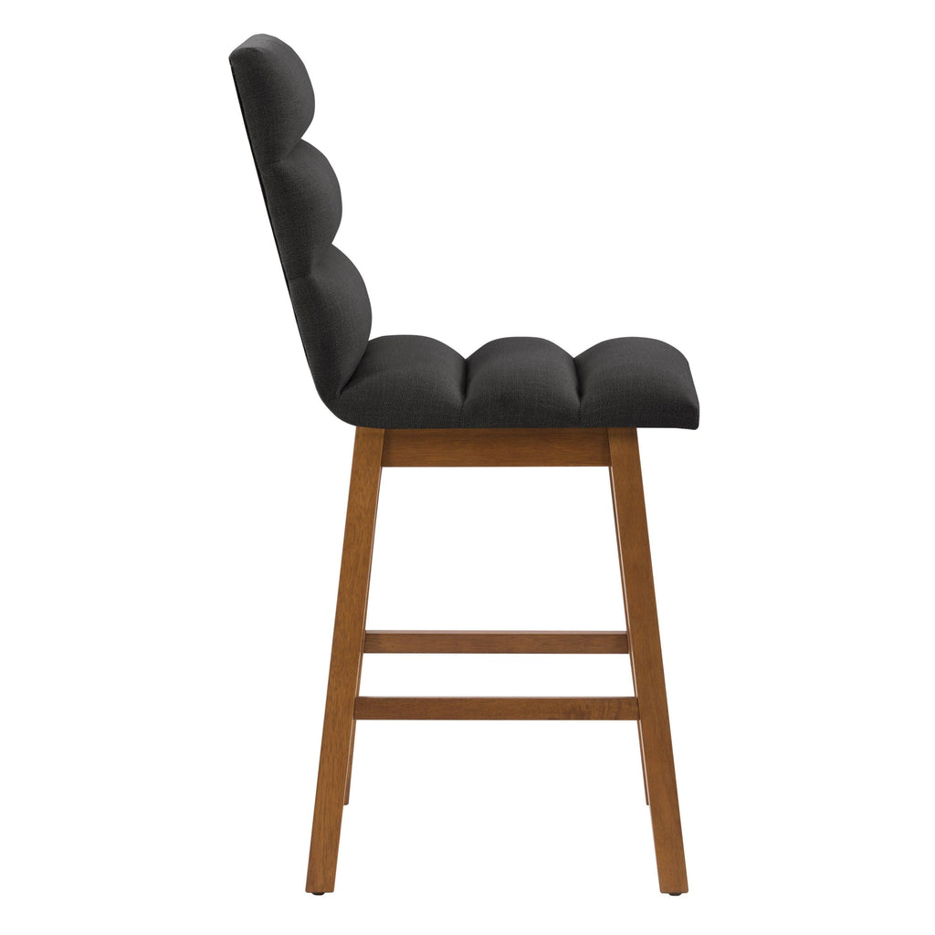 Dark Gray Fabric Barstool - Set of 2 W9698