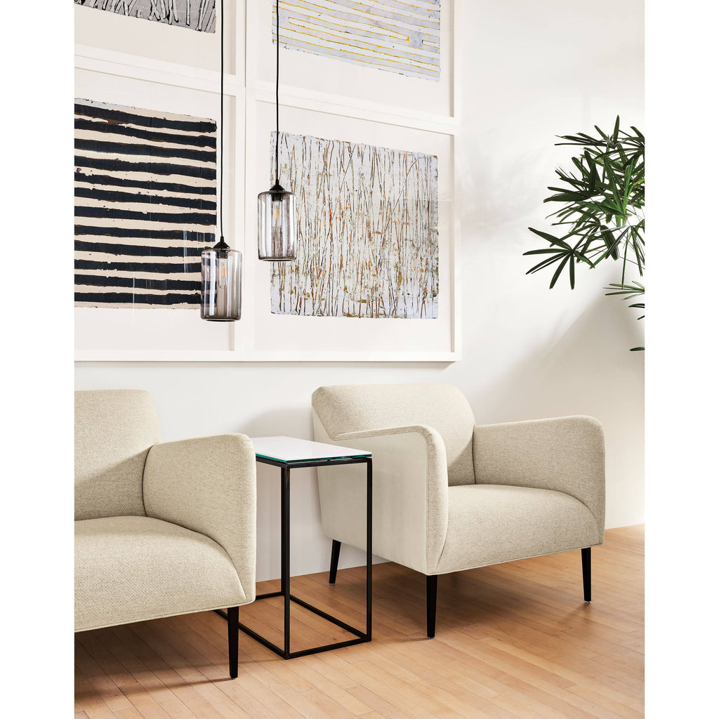 White Venatino Marble Top End Table with Stainless Steel Frame Base S232