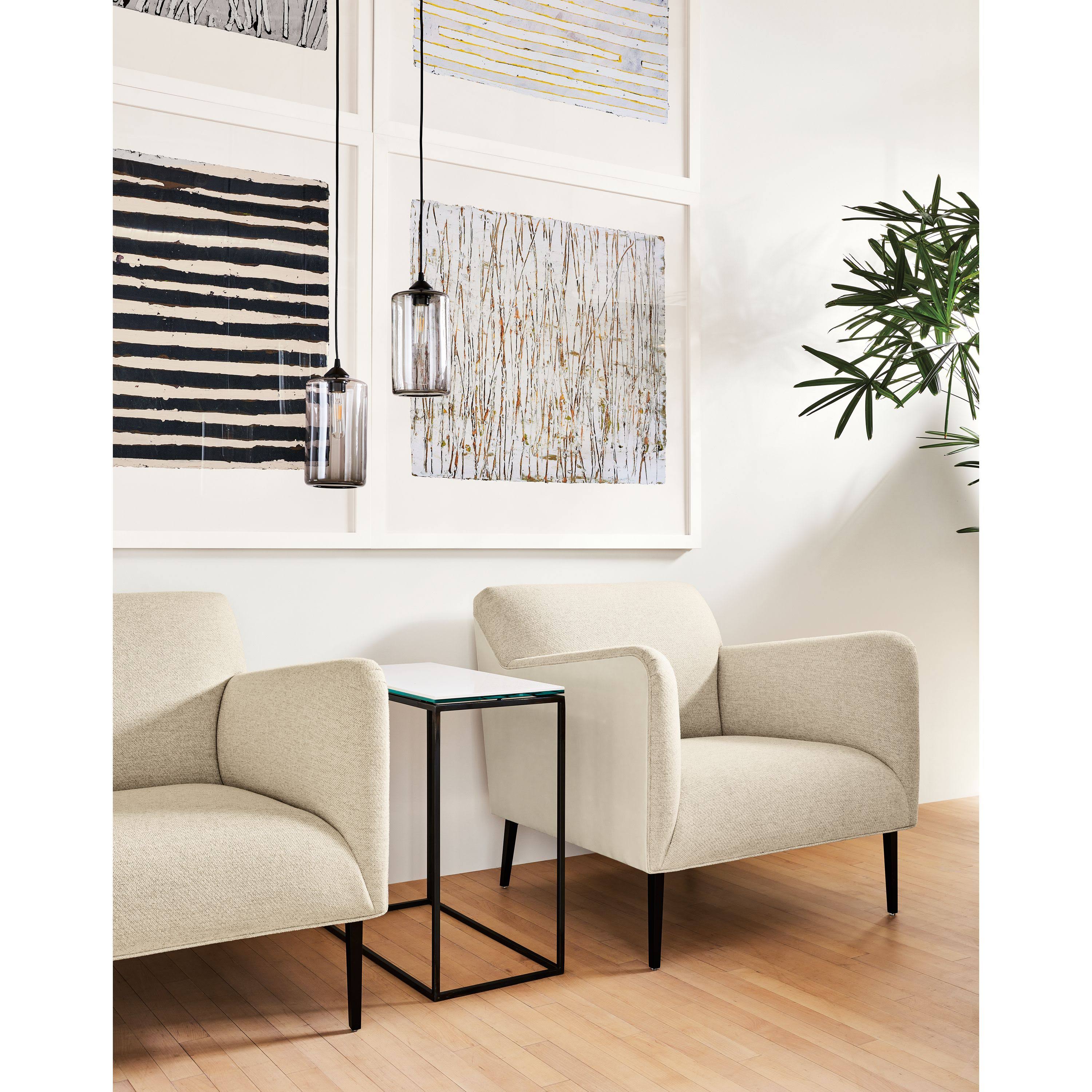 White Venatino Marble Top End Table with Stainless Steel Frame Base S232