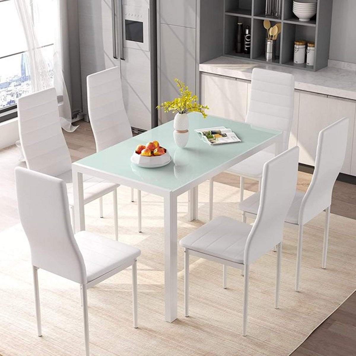 7 Piece Rectangle Dining Table Set U885833
