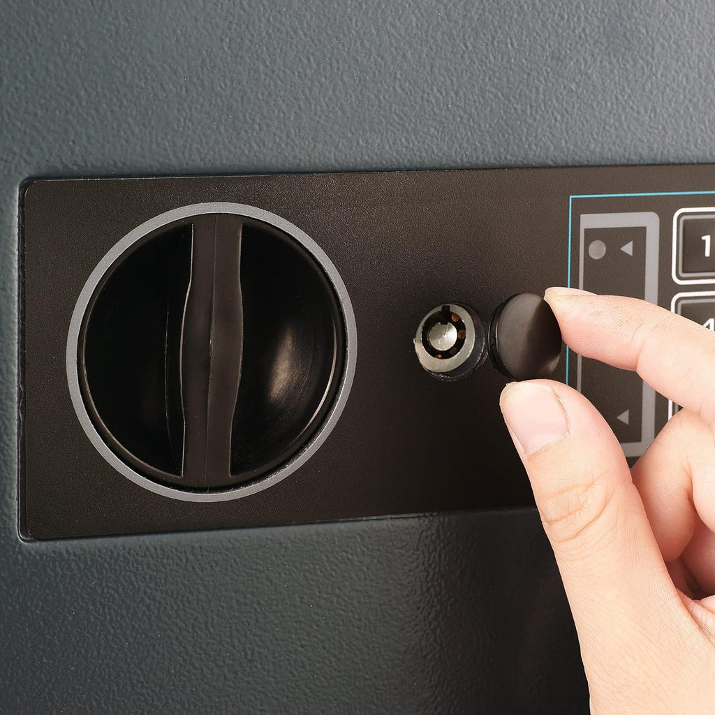 Black Digital Safe Compact Steel Money Security Box with Keypad X179758