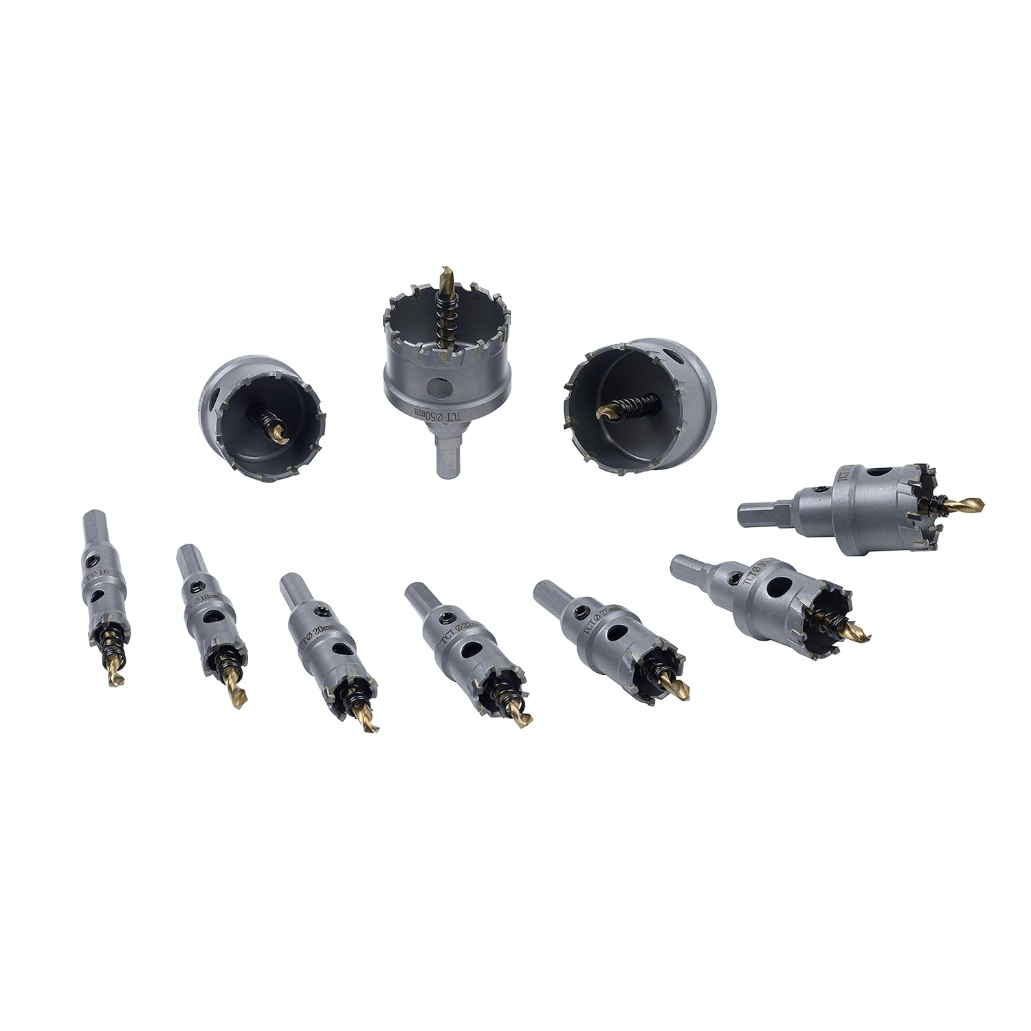 10 Pcs Carbide Hole Saw Set with Titanium Plated Center Drill and Storage Case F311905
