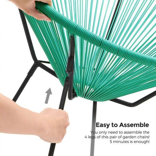 Aqua Green 3-Piece Outdoor Acapulco Chair U331385