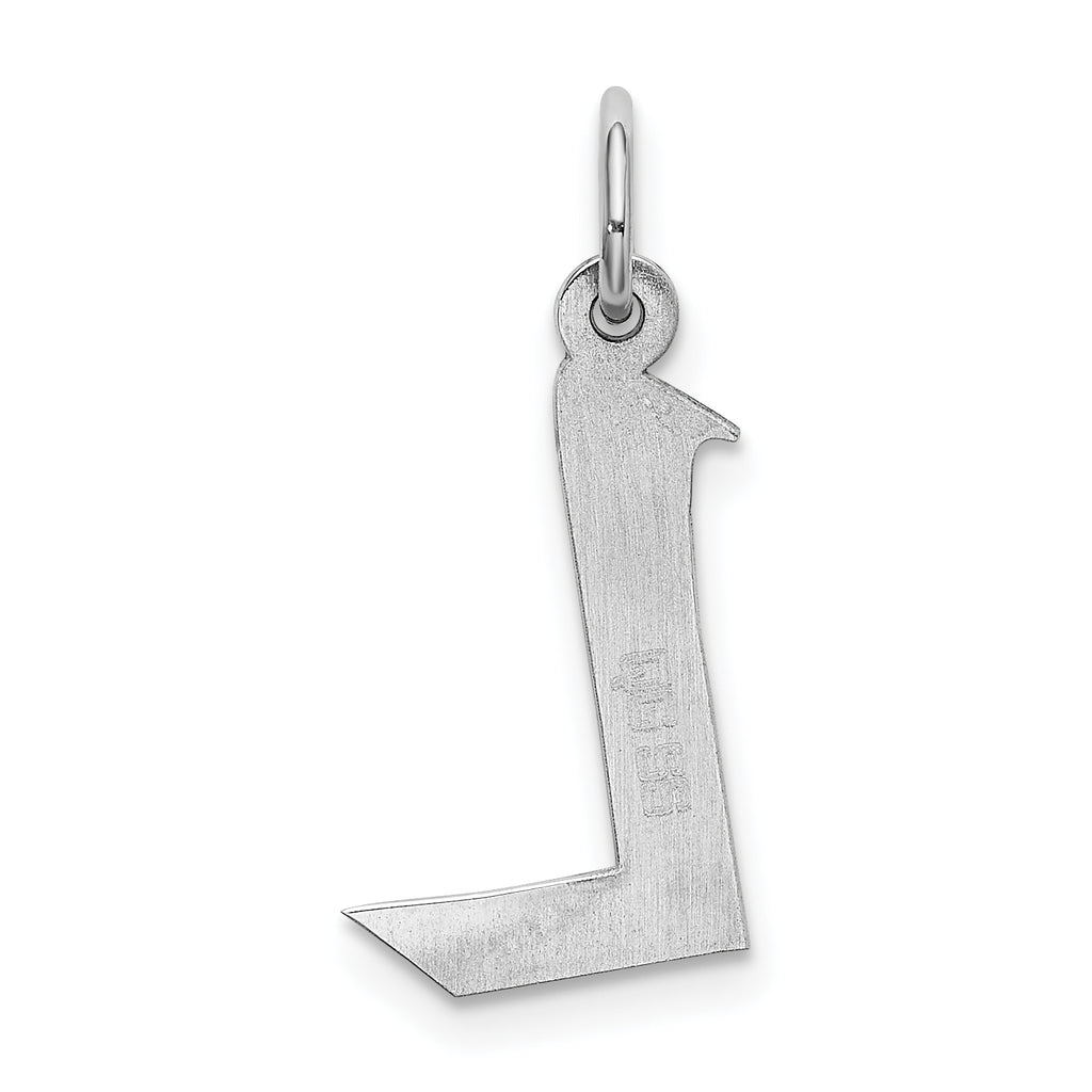 Sterling Silver Rhodium-Plated Initial Charm Pendant with Rope Chain Necklace 18'' K50120
