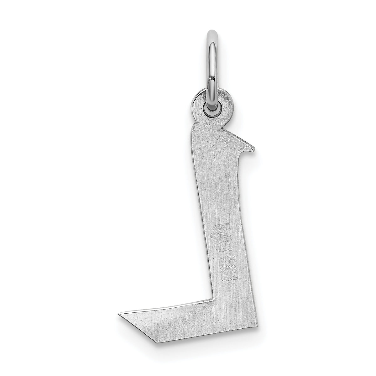 Sterling Silver Rhodium-Plated Initial Charm Pendant with Rope Chain Necklace 18'' K50120