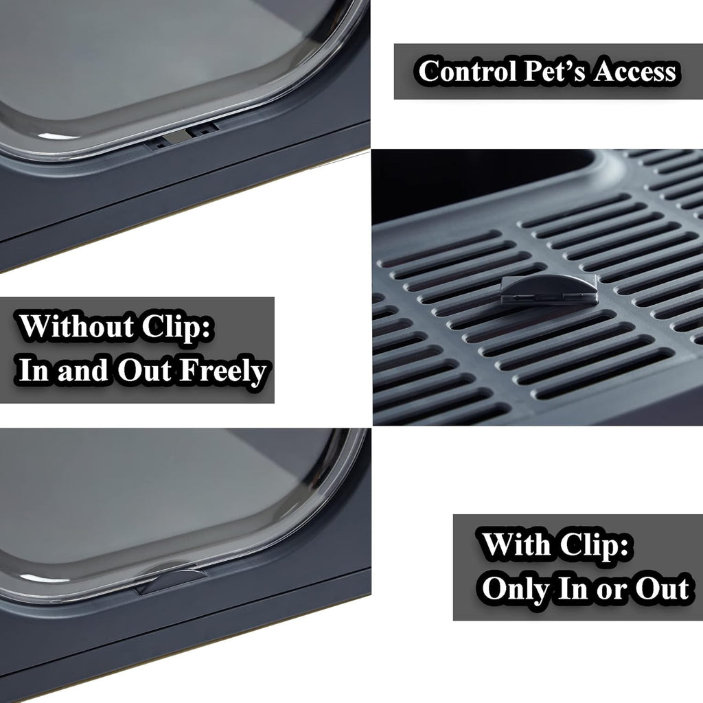 Black Covered Cat Litter Box with Lid T328