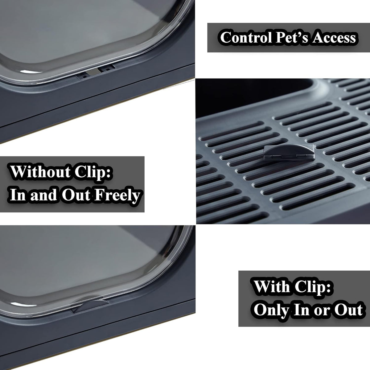 Black Covered Cat Litter Box with Lid T328