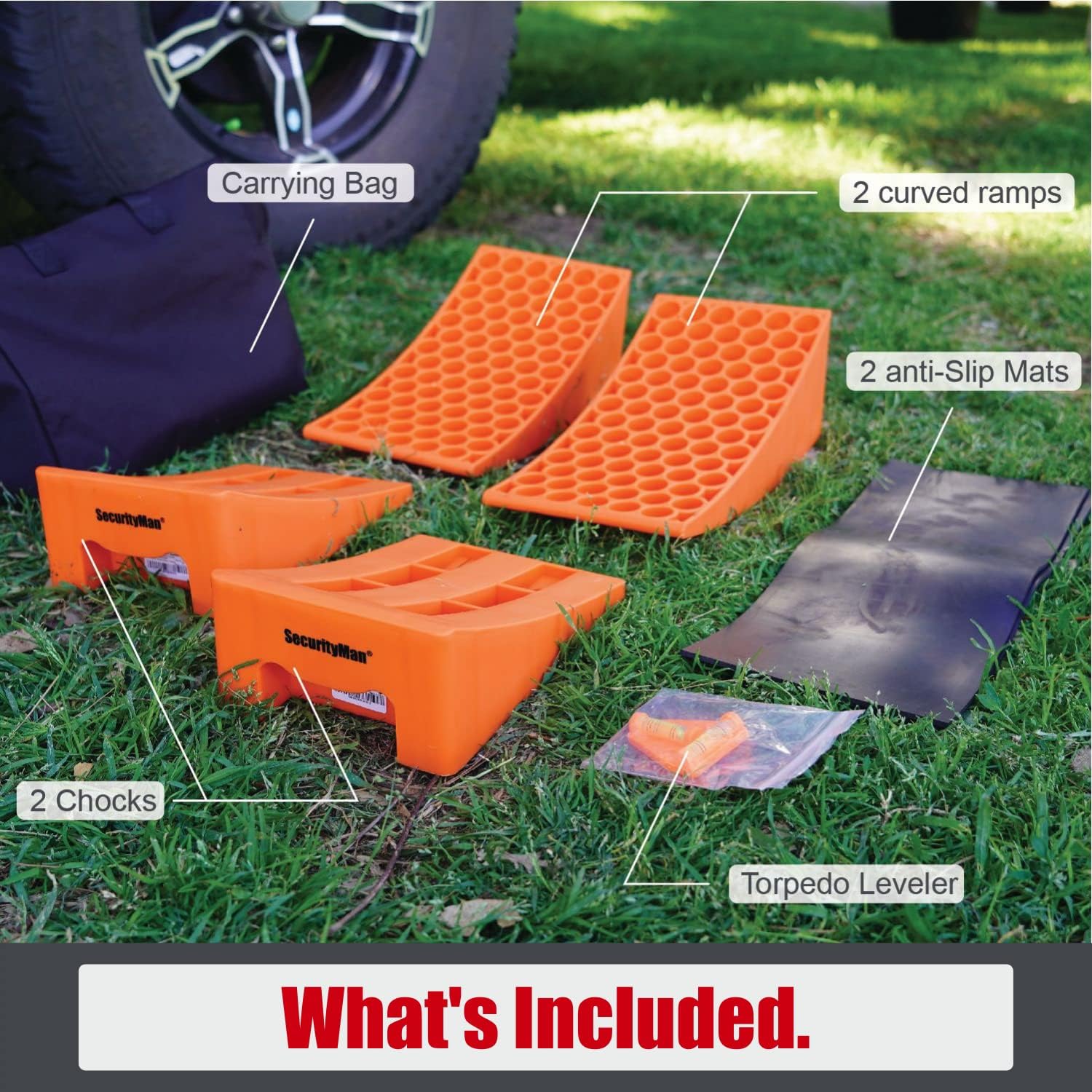 2 Pack Camper Leveler with Non-Slip Mats and Carrying Bag H1174