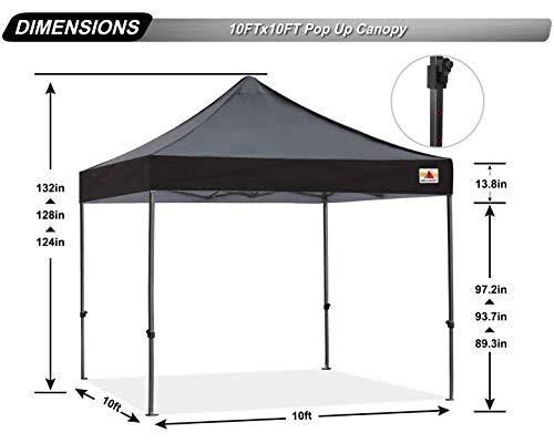 Black 10 x 10-Feet Commercial Instant Pop Up Tent with Carrying Bag I392