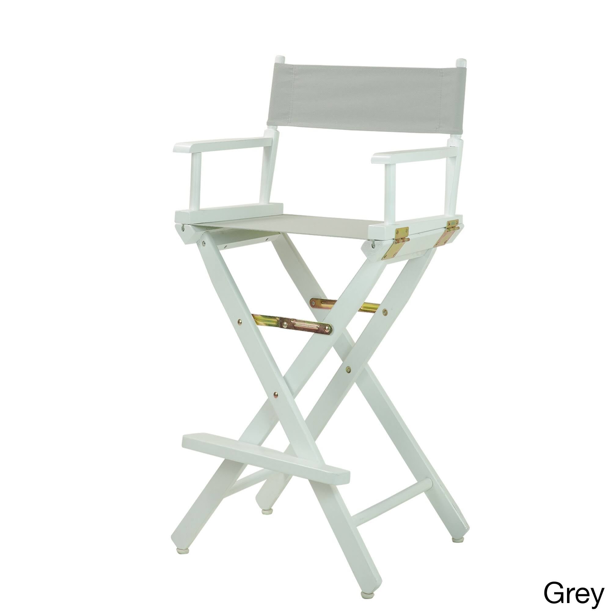 White Frame Gray Canvas Director's Chair G8038