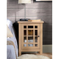 Light Oak Wood End Table with Cabinet Z3789