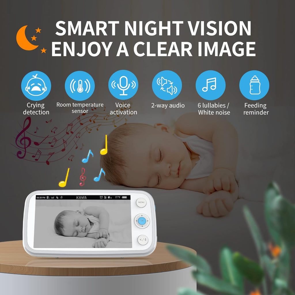 5 720P HD Video Baby Monitor with Night Vision D81634