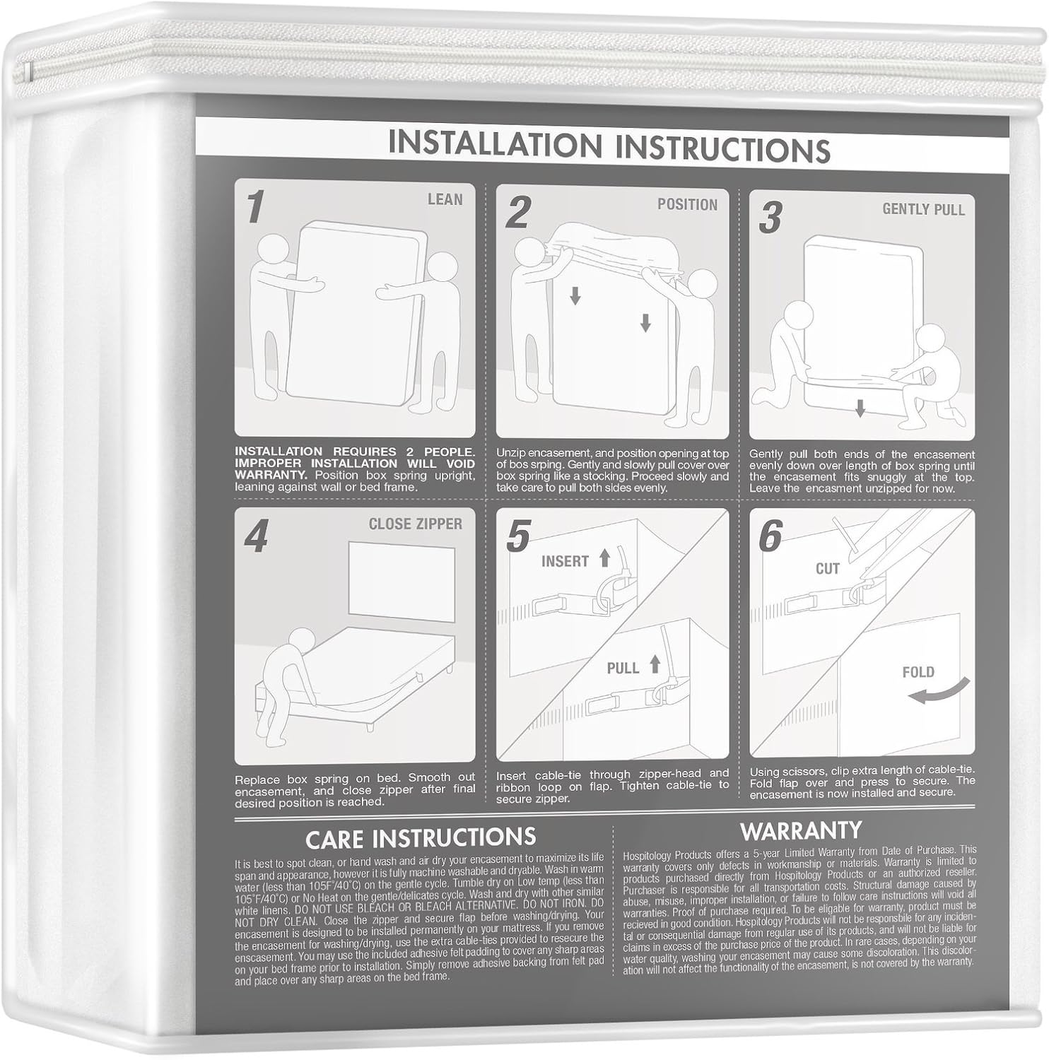 Split King Zippered Box Spring Encasement Set of 2 G958