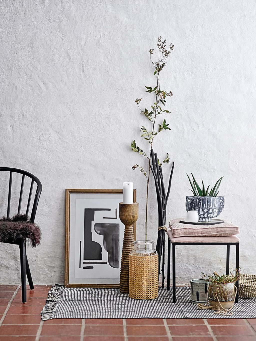 Beige Glass Decorative Vase E5259