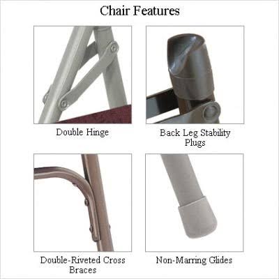 Steel Frame Upholstered Folding Chair with Triple Brace N424