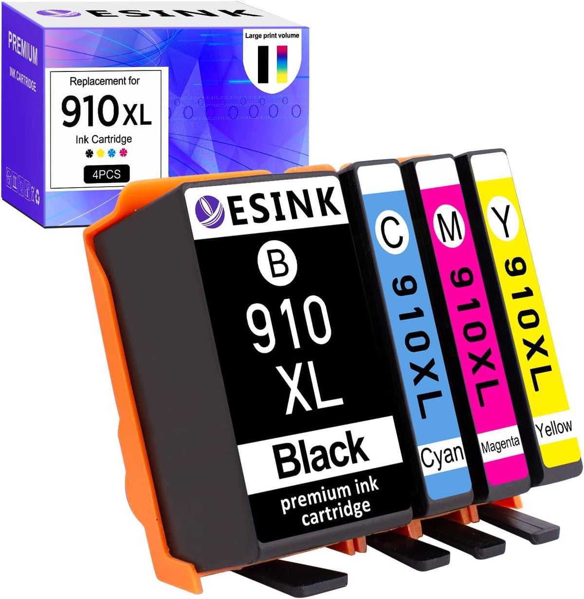 4 Pack Black Cyan Magenta Yellow Ink Cartridge for HP Printers X270882