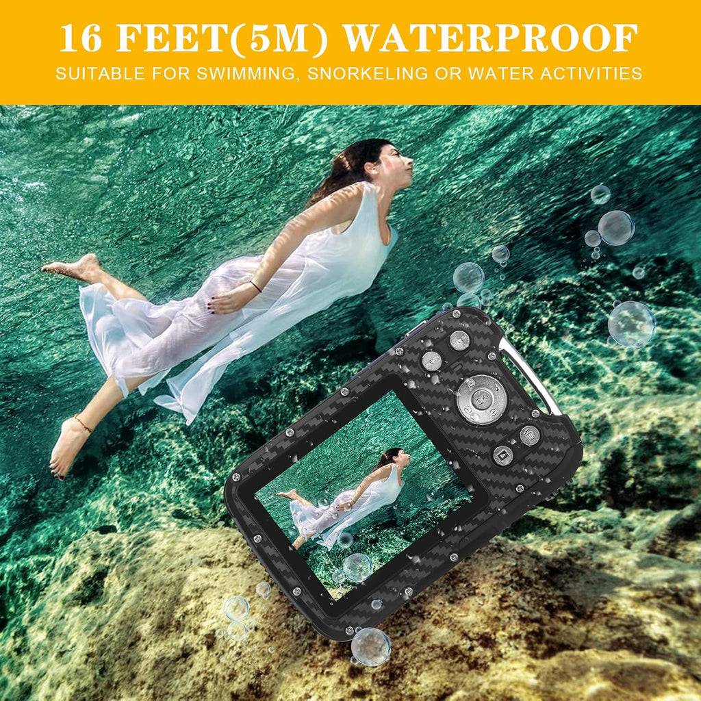 Waterproof Digital Camera Full HD 1080P 21 MP Underwater Camcorder with Rechargeable Battery (Blue-2) Pack of 2 S63264